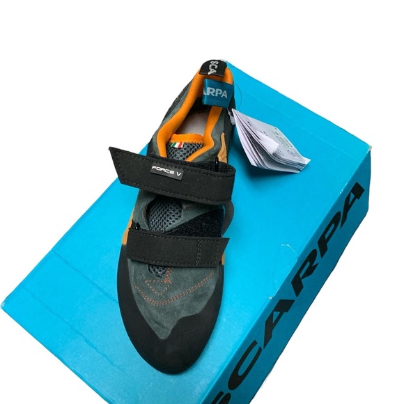 Scarpa Force V Climbing Shoes in Black and Orange - Picture 4 of 8